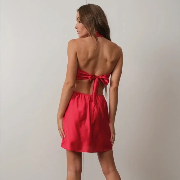 PRETTY GARBAGE Satin Cutout Dress - Picture 6 of 6
